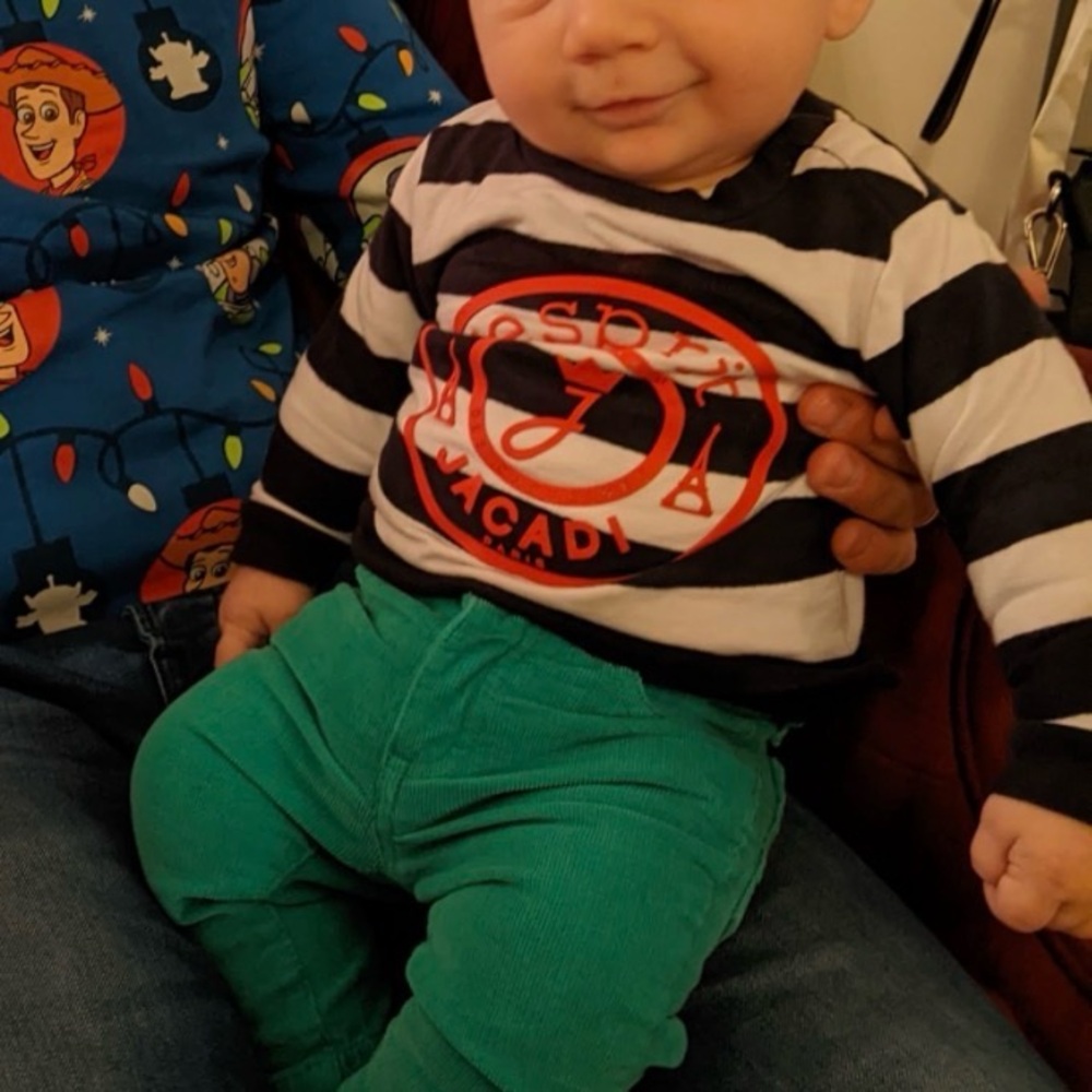 4/$20 JACADI Paris - 6 months striped sweater crew neck